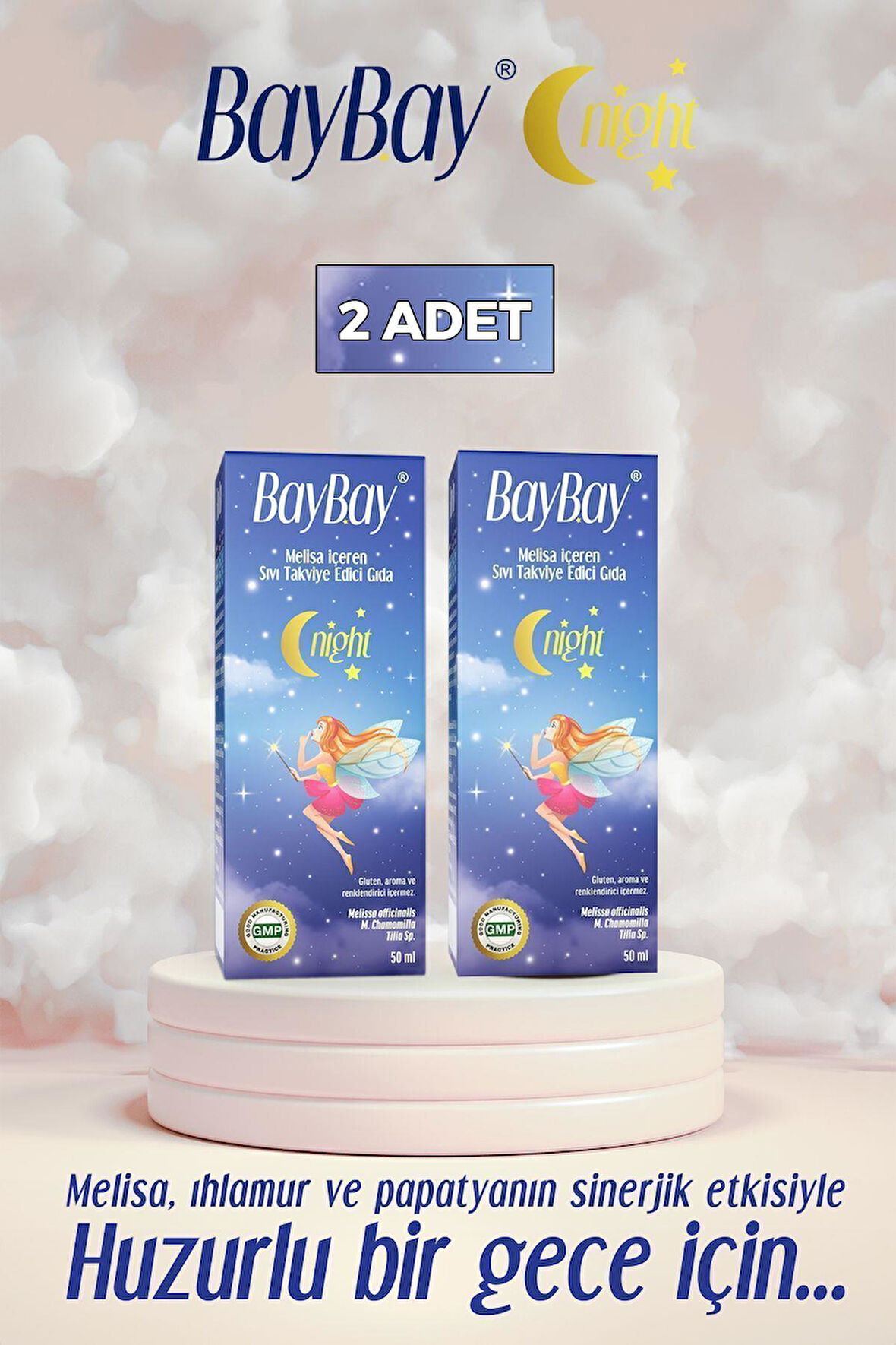 Baybay Night Melisa İçeren Bitkisel Damla 50 ml 2 Adet