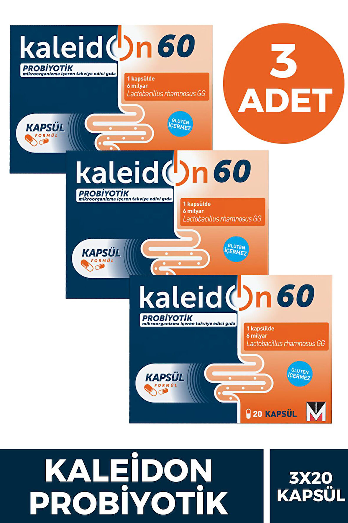 Kaleidon 60 mg 20 Kapsül 3 Adet