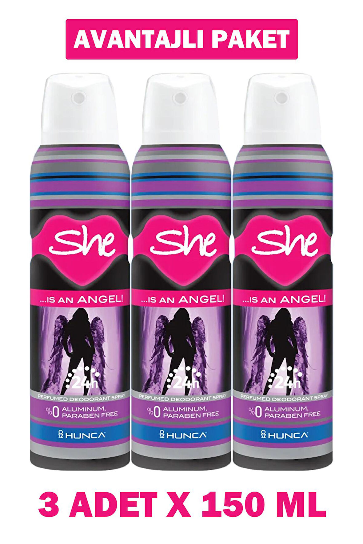 She Is An Angel Kadın Deodorant 150 ml 3 Adet