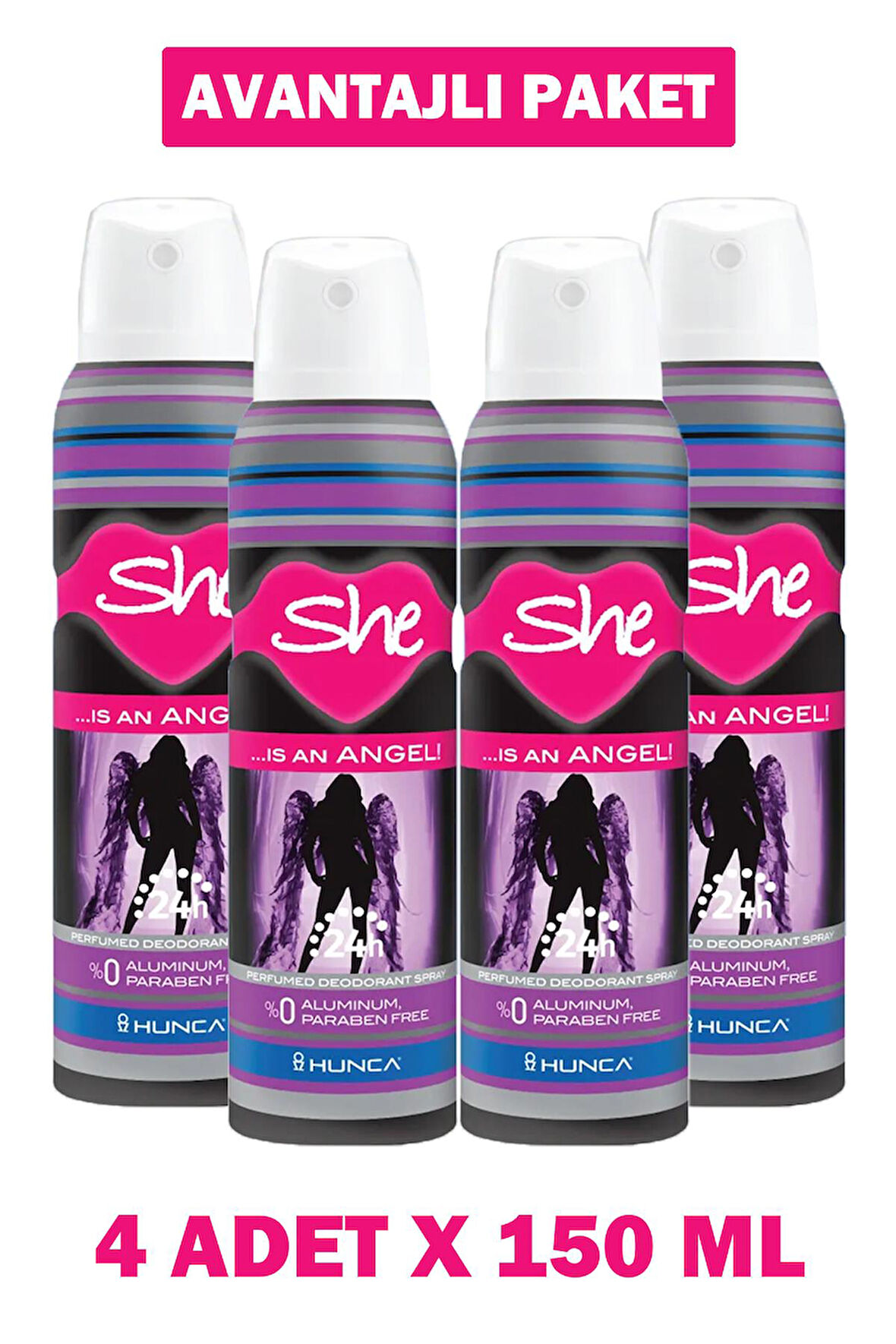 She Is An Angel Kadın Deodorant 150 ml 4 Adet