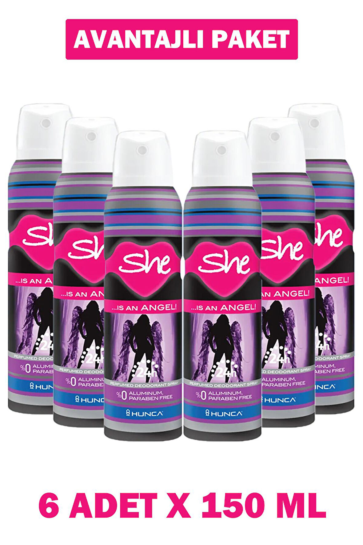 She Is An Angel Kadın Deodorant 150 ml 6 Adet