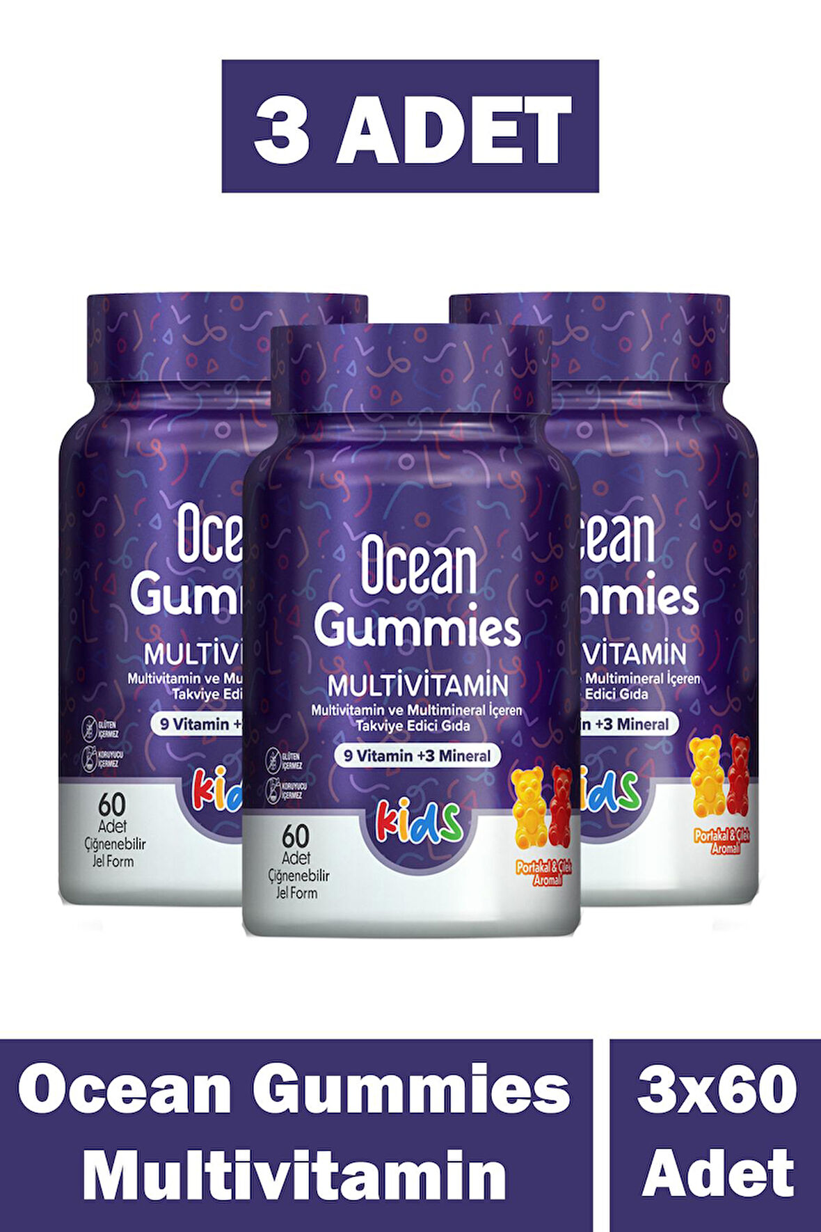 Ocean Gummies Multivitamin 60 Çiğnenebilir Jel Form 3 Adet