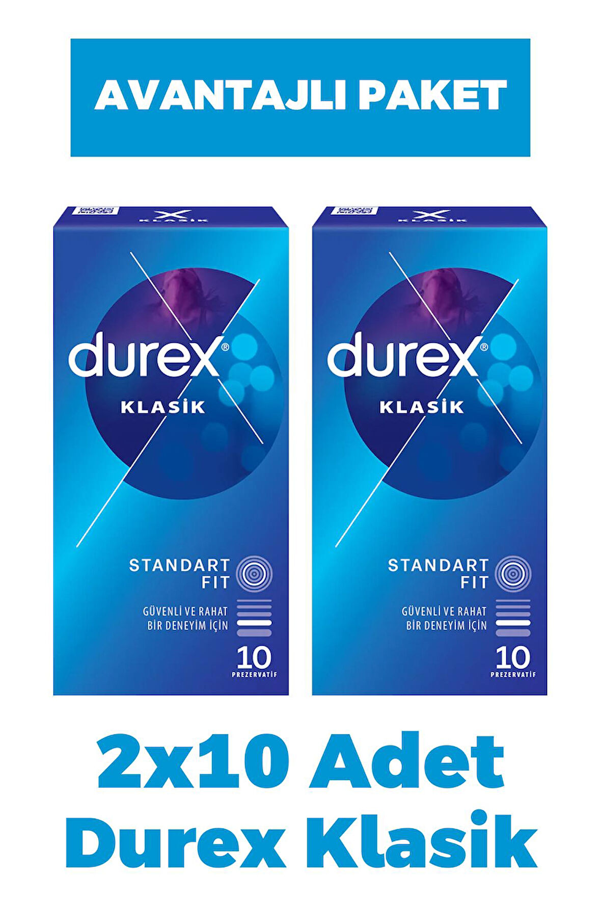 Durex Klasik Prezervatif 10'lu 2 Adet