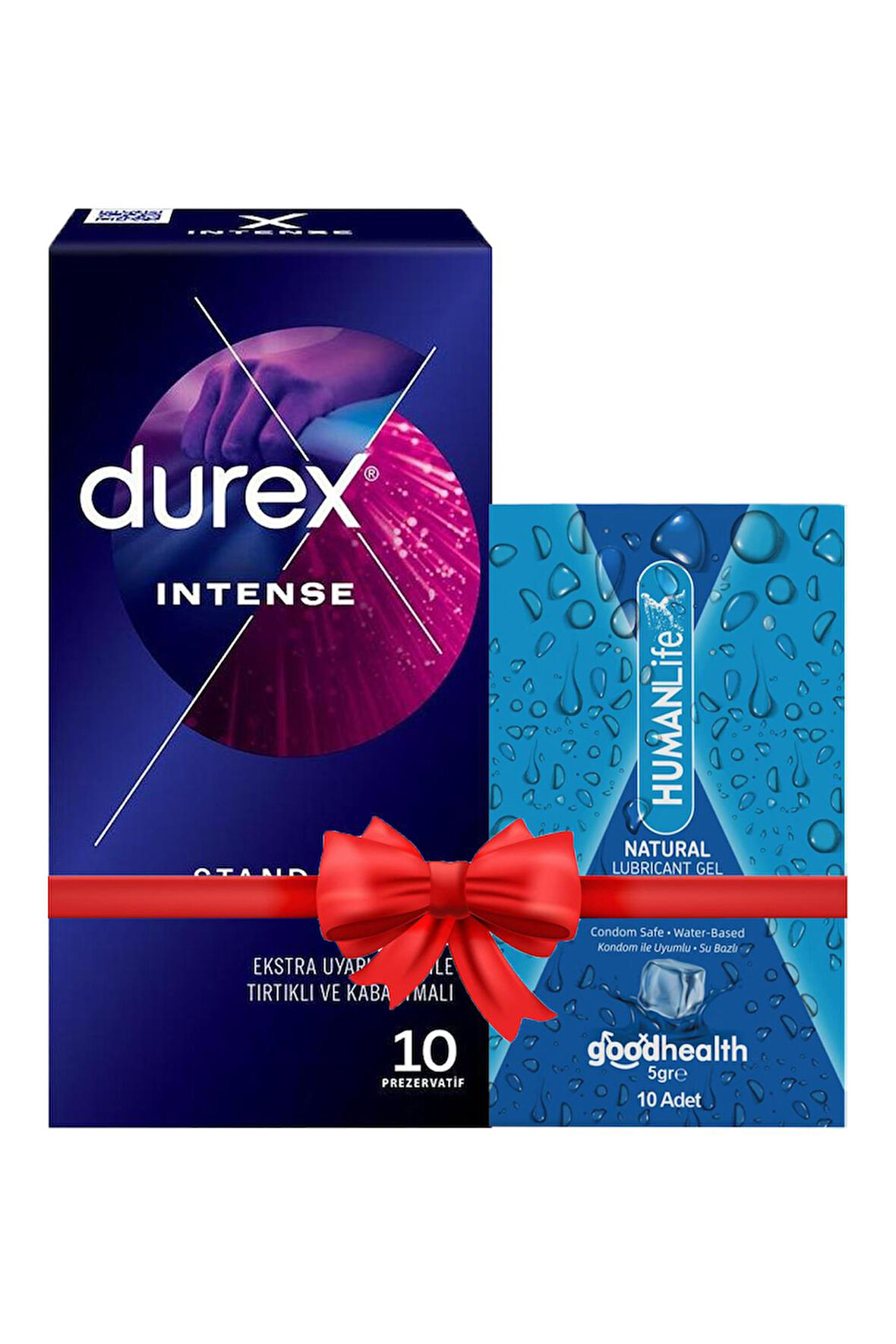 Durex Intense Prezervatif 10'lu + HumanLife 5 gr X 10 Doğal Jel Lubricant