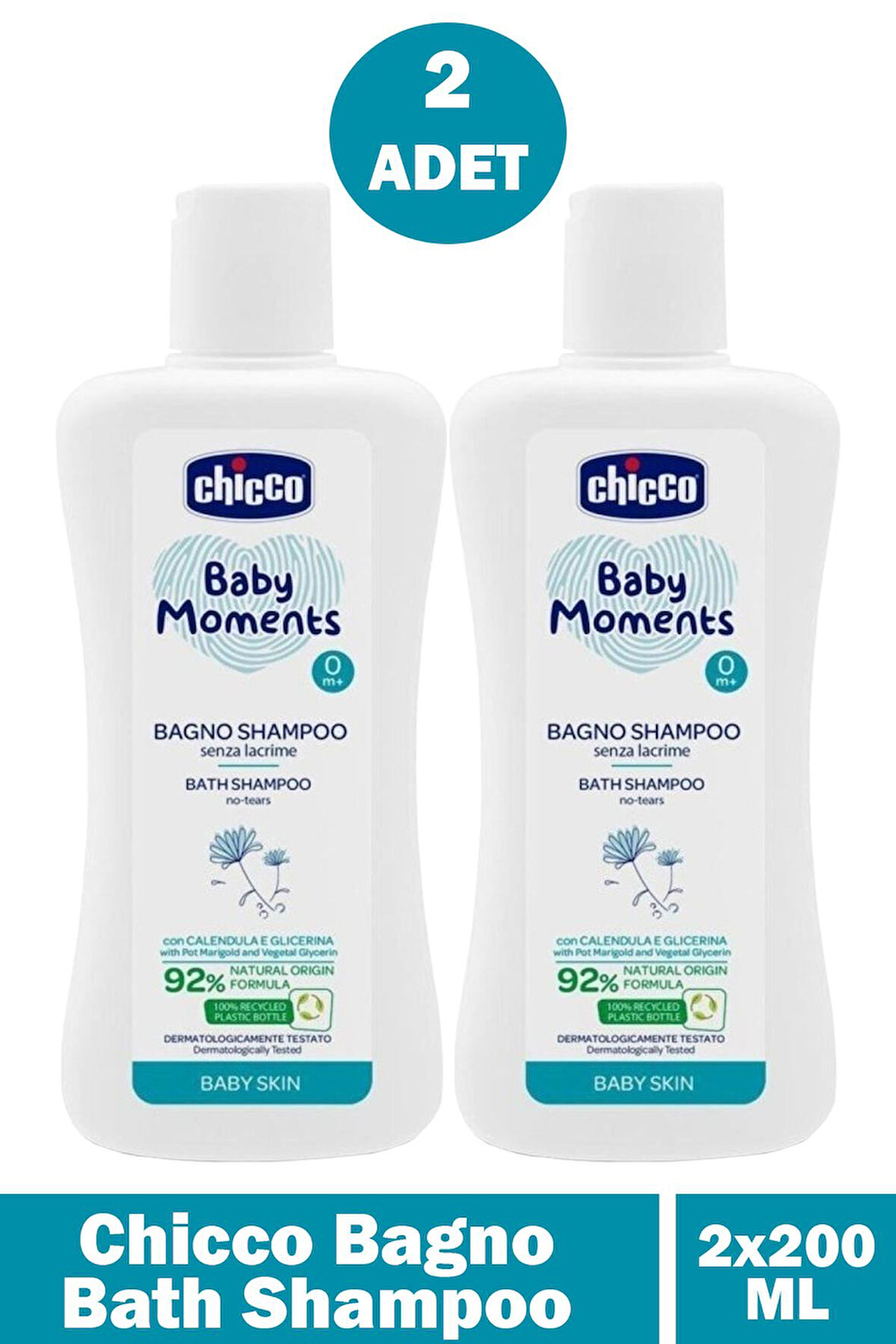 Chicco Bagno Bath Shampoo 200 ml 2 Adet
