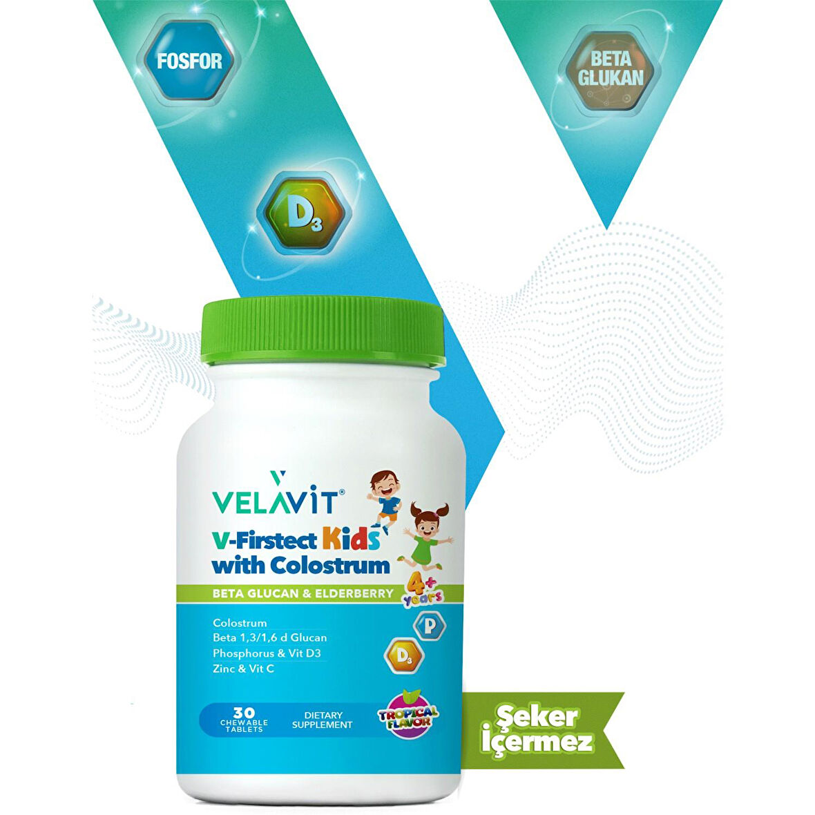 Velavit V-Firstect Kids with Colostrum 30 Tablet