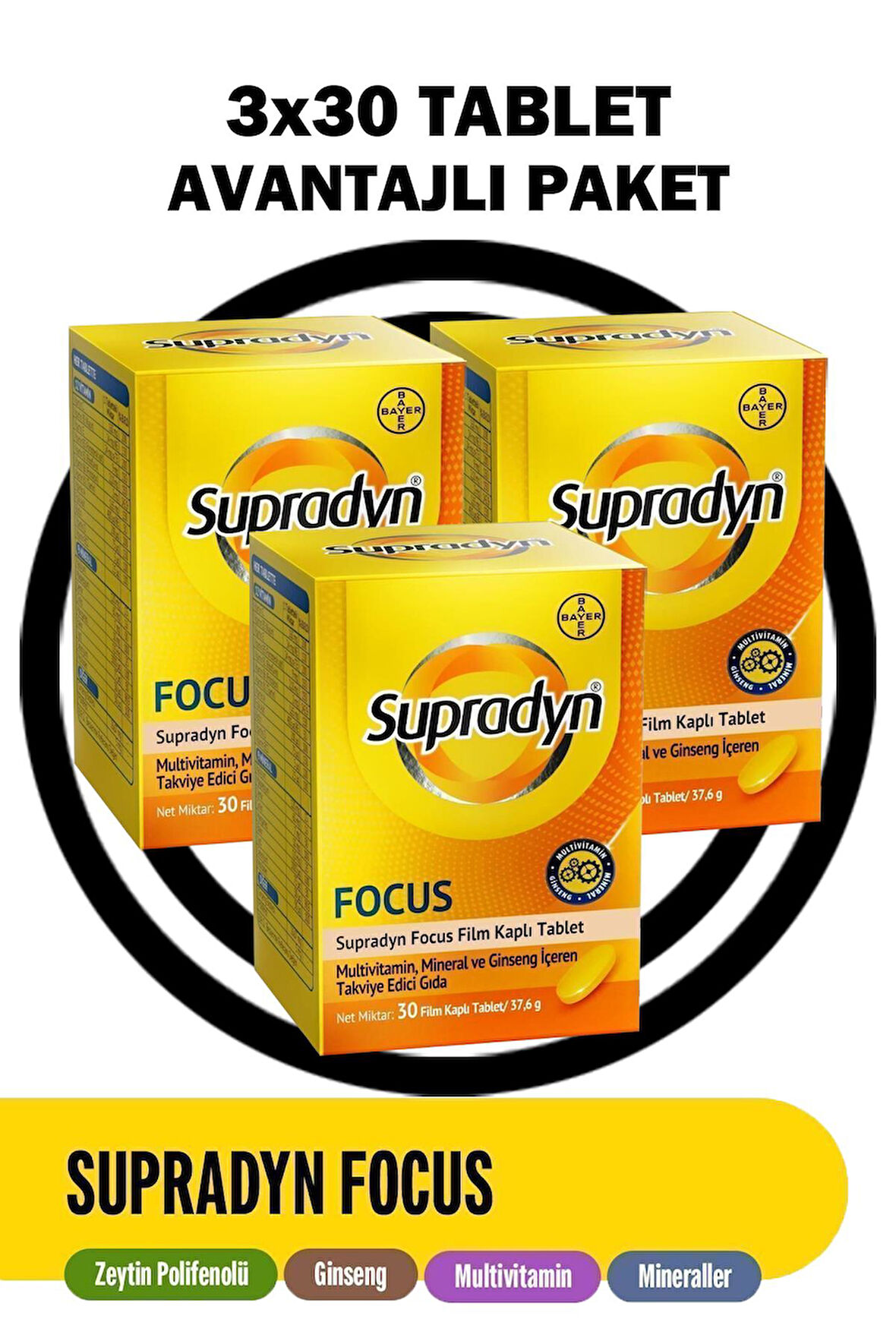 Supradyn Focus 30 Tablet 3 Adet