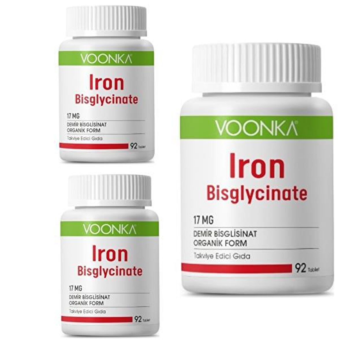 Voonka Iron Bisglycinate 92 Kapsül 3 Adet