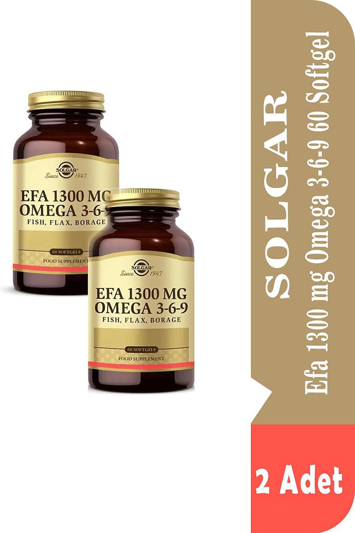Solgar Efa 1300 mg Omega 3-6-9 60 Softgel 2 Adet