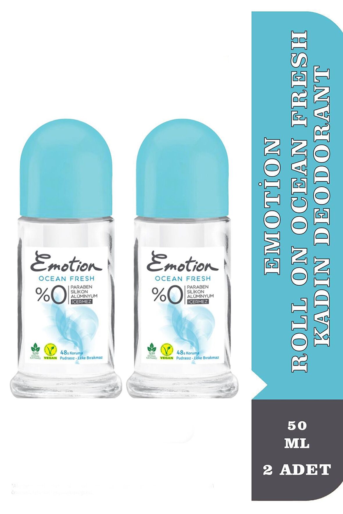 Emotion Roll On Ocean Fresh Kadın Deodorant 50 ml 2 Adet