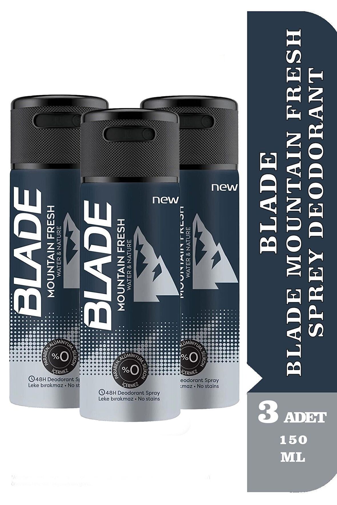 Blade Mountain Fresh Sprey Deodorant 150 ml 3 Adet