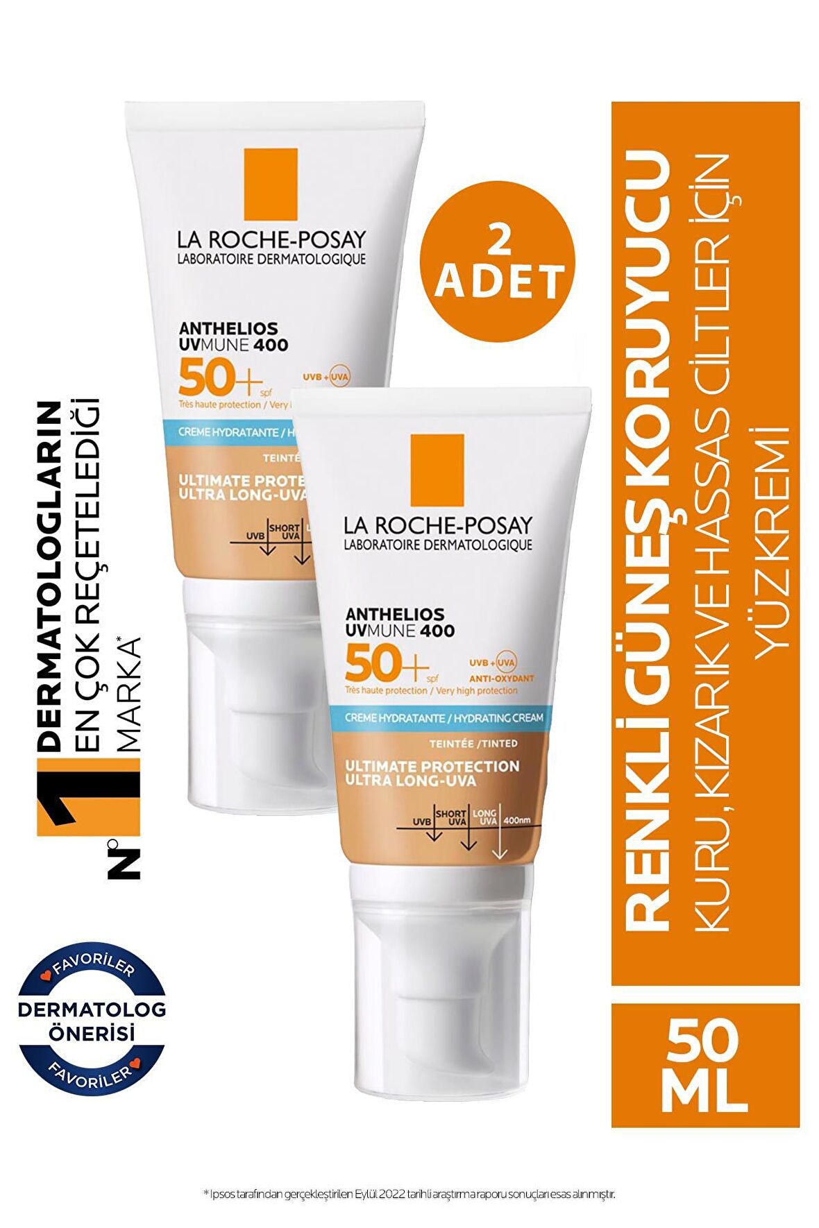 La Roche Posay Anthelios Uvmune 400 Tinted SPF50+ 50 ml 2 Adet