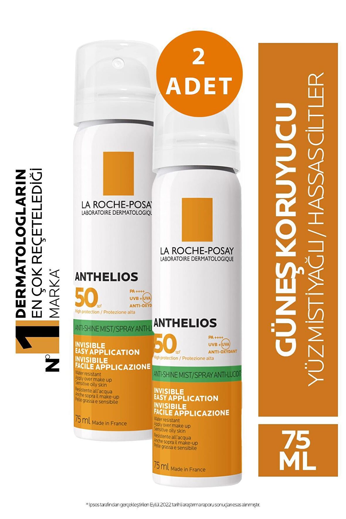 La Roche Posay Anthelios Anti Shine Fresh Mist SPF50 75 ml 2 Adet