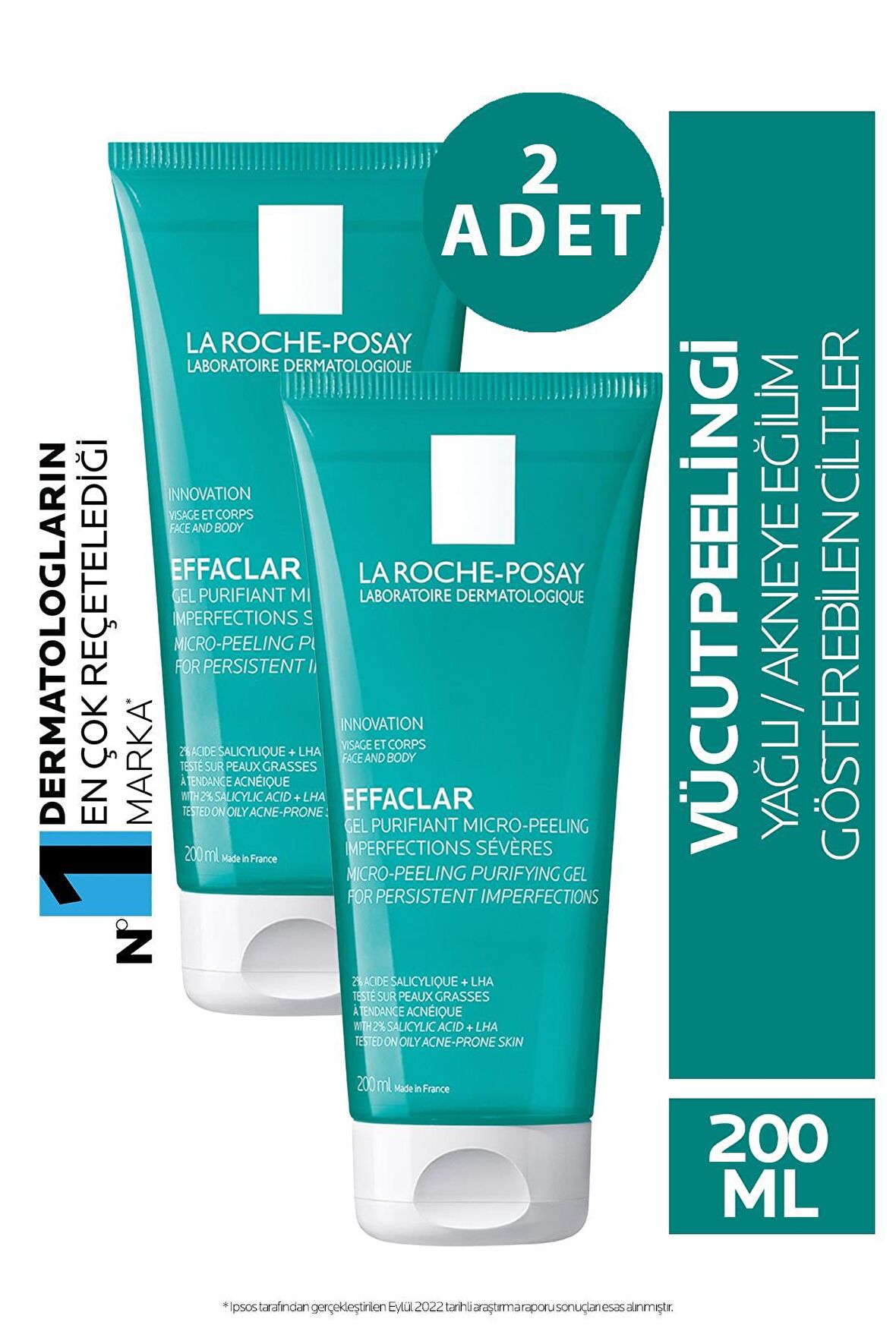 La Roche Posay Effaclar Gel Purifying Micro Peeling 200 ml 2 Adet