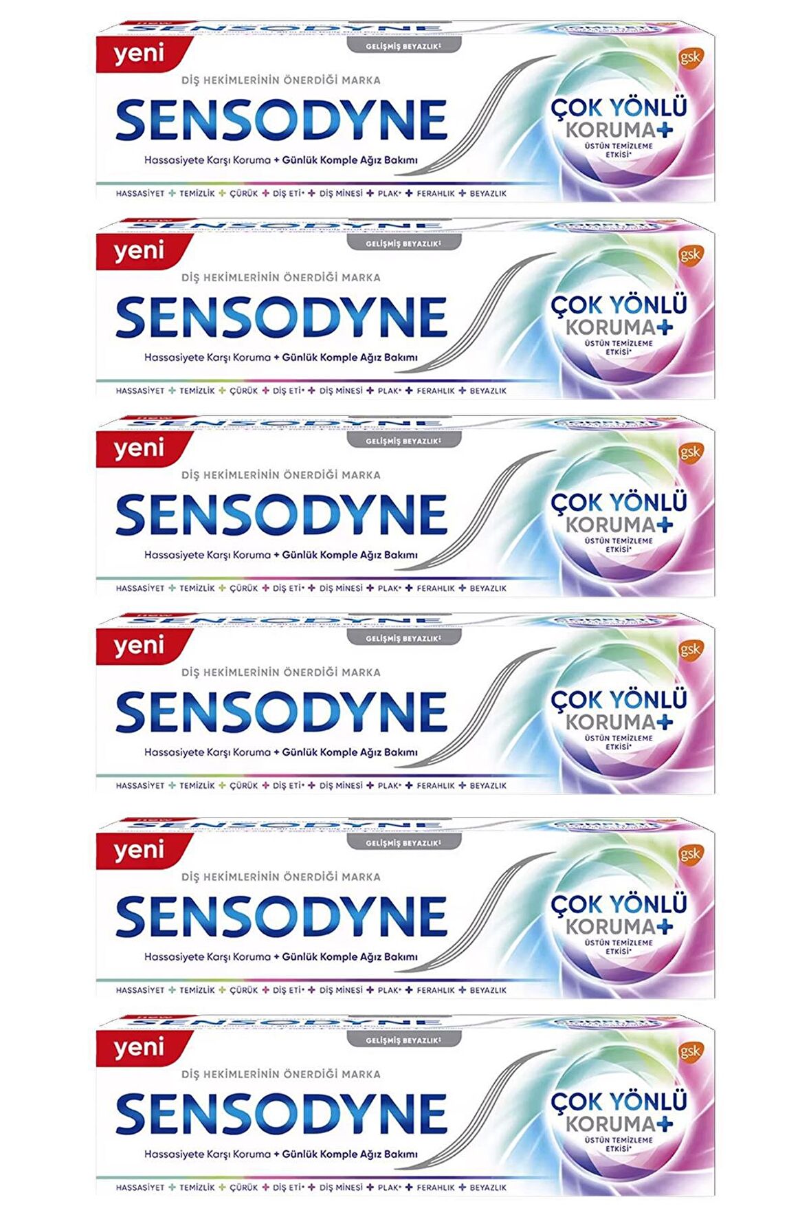 Sensodyne Çok Yönlü Koruma Gelişmiş Beyazlık 50 ml 6 Adet