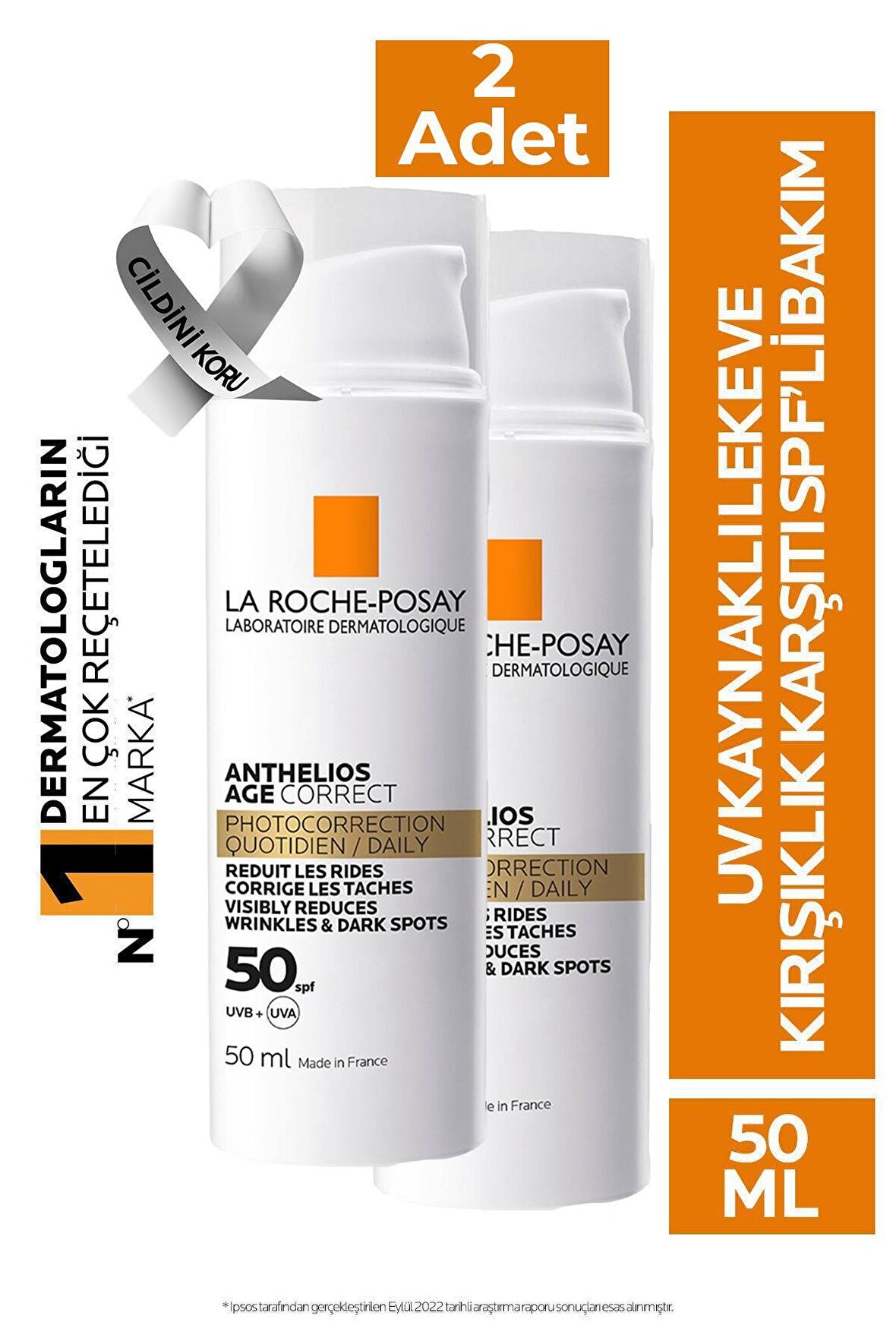 La Roche Posay Anthelios Age Correct Daily Light SPF50+ Cream 50 ml 2 Adet