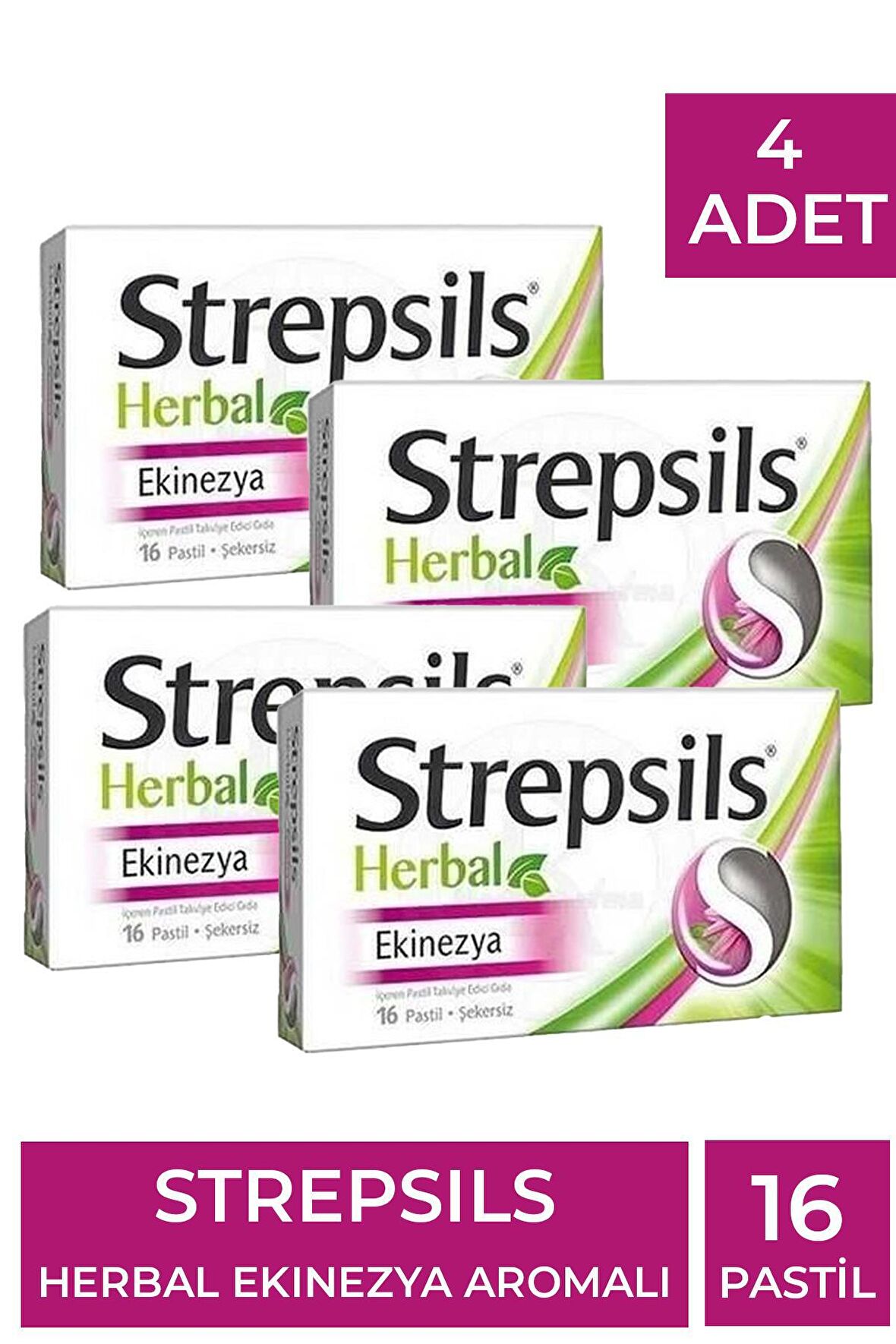 Strepsils Herbal Ekinezya Aromalı 16 Pastil 4 Adet