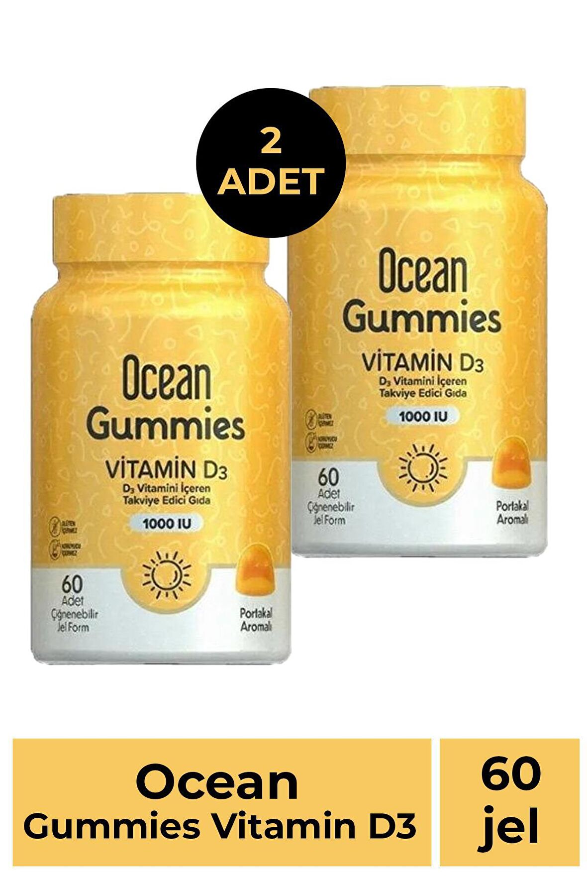 Ocean Gummies Vitamin D3 60 Çiğneme Form 2 Adet