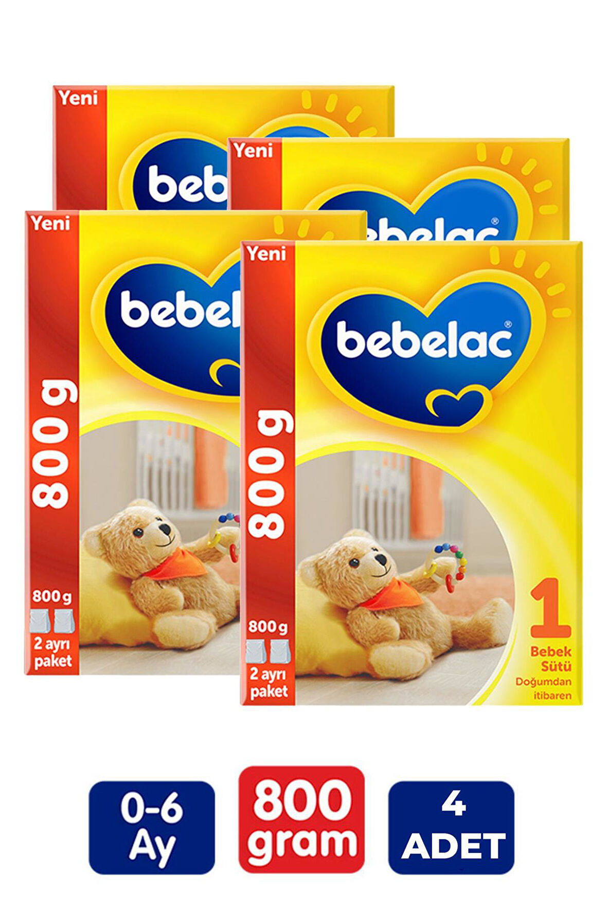 Bebelac 1 Bebek Sütü 0-6 Ay 800 gr 4 Adet