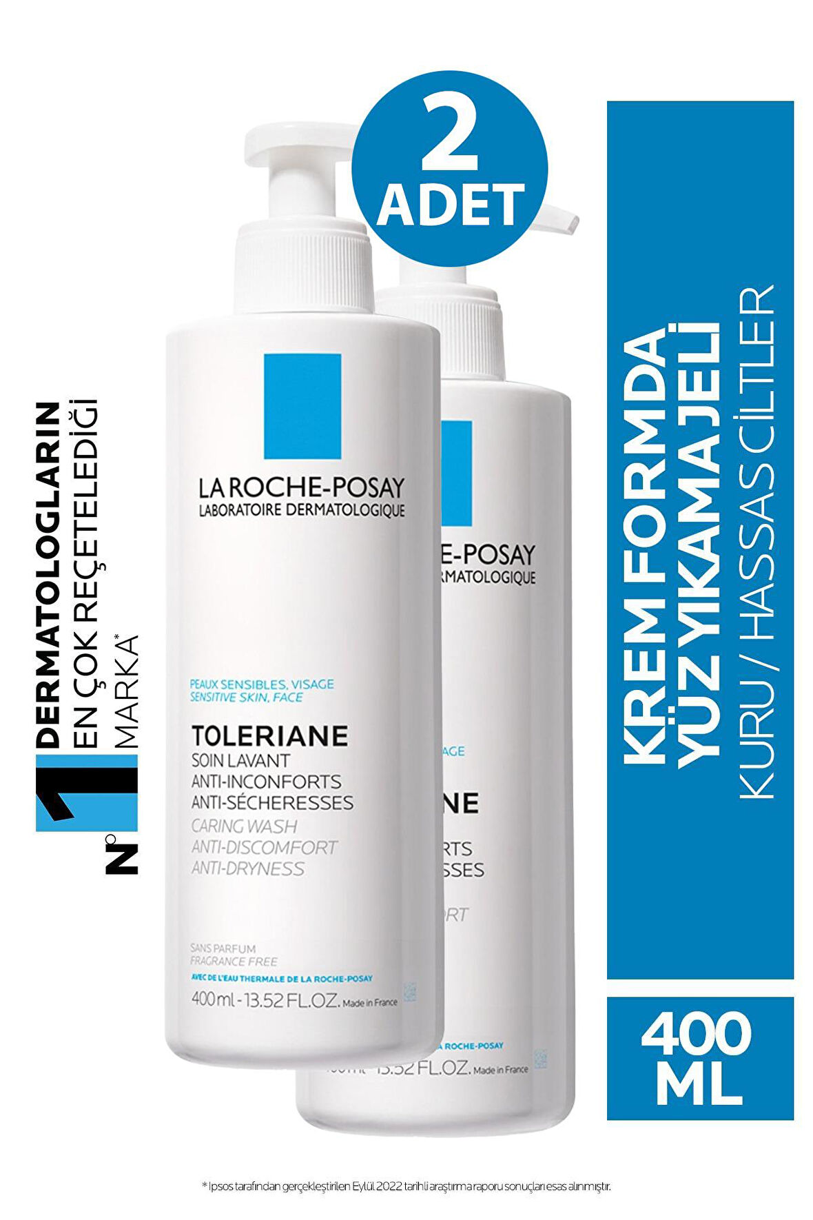 La Roche Posay Toleriane Caring Wash Nemlendirien Temizleyici Jel 400 ml 2 Adet