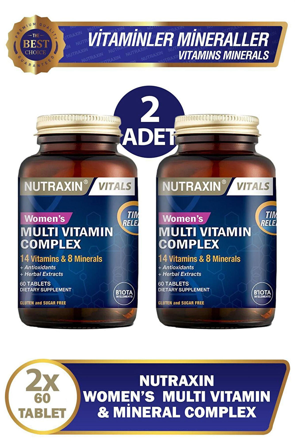 Nutraxin Womens Multivitamin Mineral Complex 60 Tablet 2 Adet