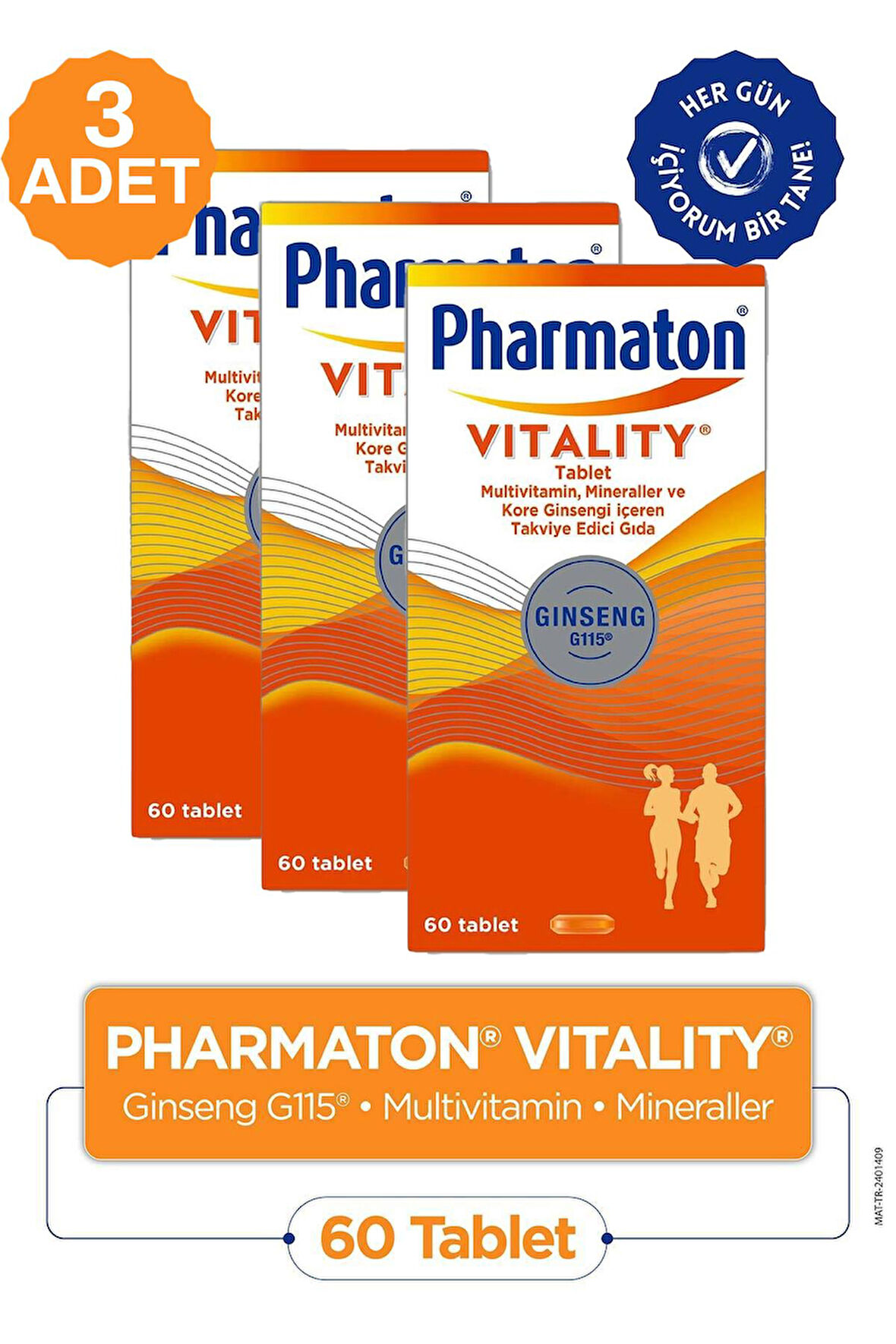 Pharmaton Vitality 60 Tablet 3 Adet