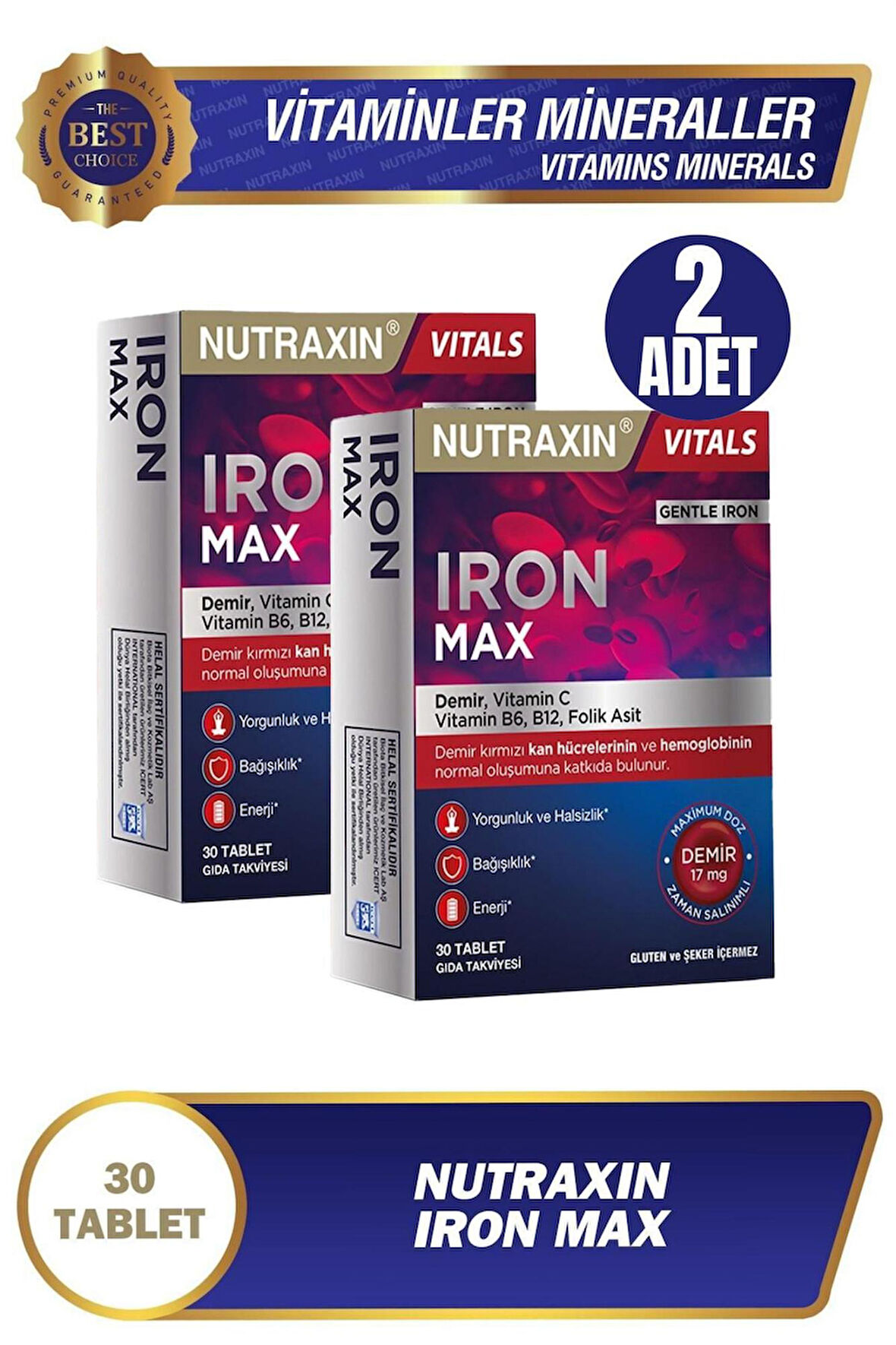 Nutraxin Iron Max 30 Tablet 2 adet