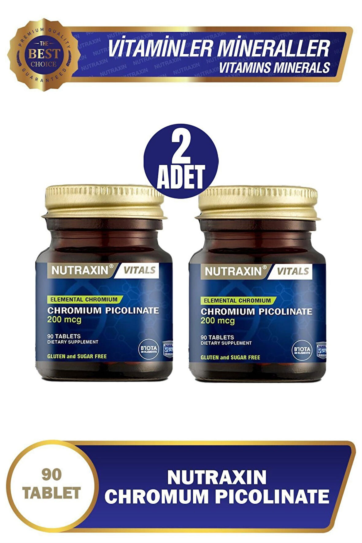 Nutraxin Chromium Picolinate 200 Mcg 90 Tablet 2 Adet