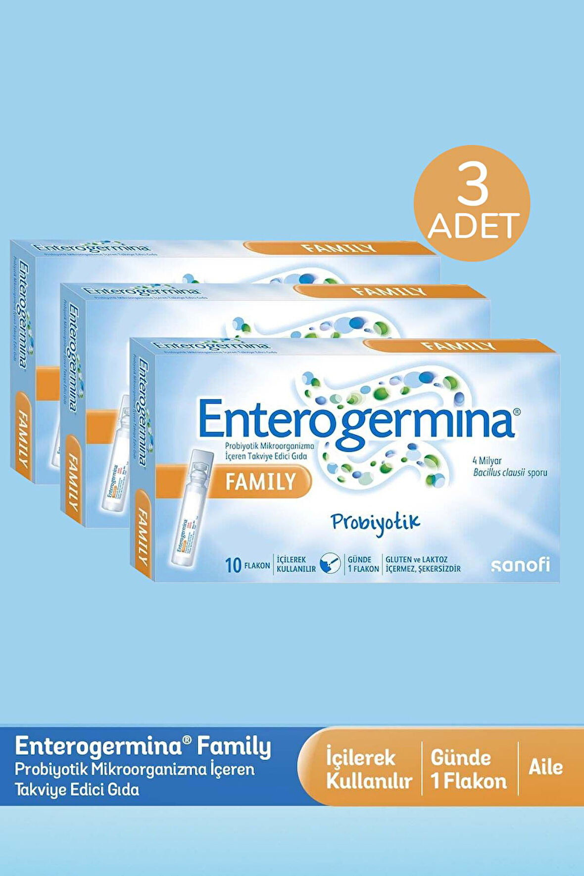 Enterogermina Family 5 ml 10 Flakon 3 Adet