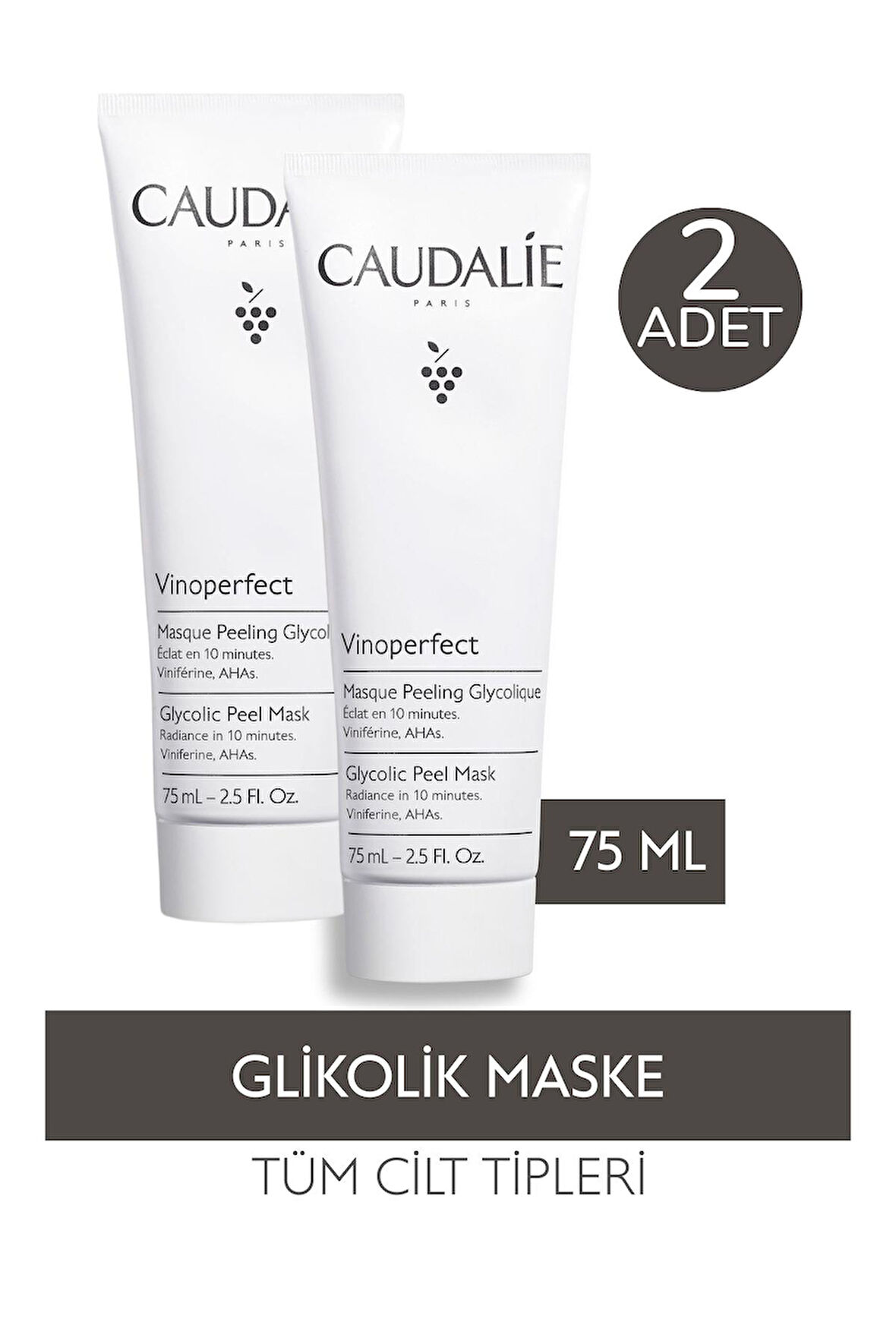 Caudalie Vinoperfect Glycolıc Peel Mask Leke Karşıtı Glikolik Maske 75 ml 2 Adet