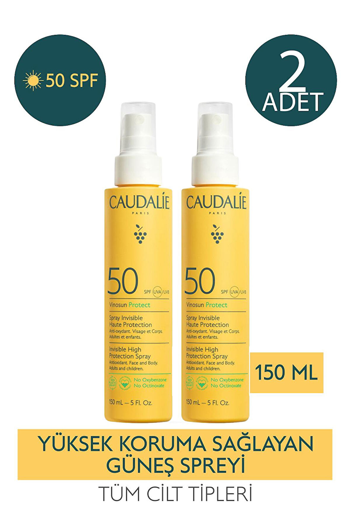 Caudalie Vinosun High Protection Spray SPF50 150 ml 2 Adet