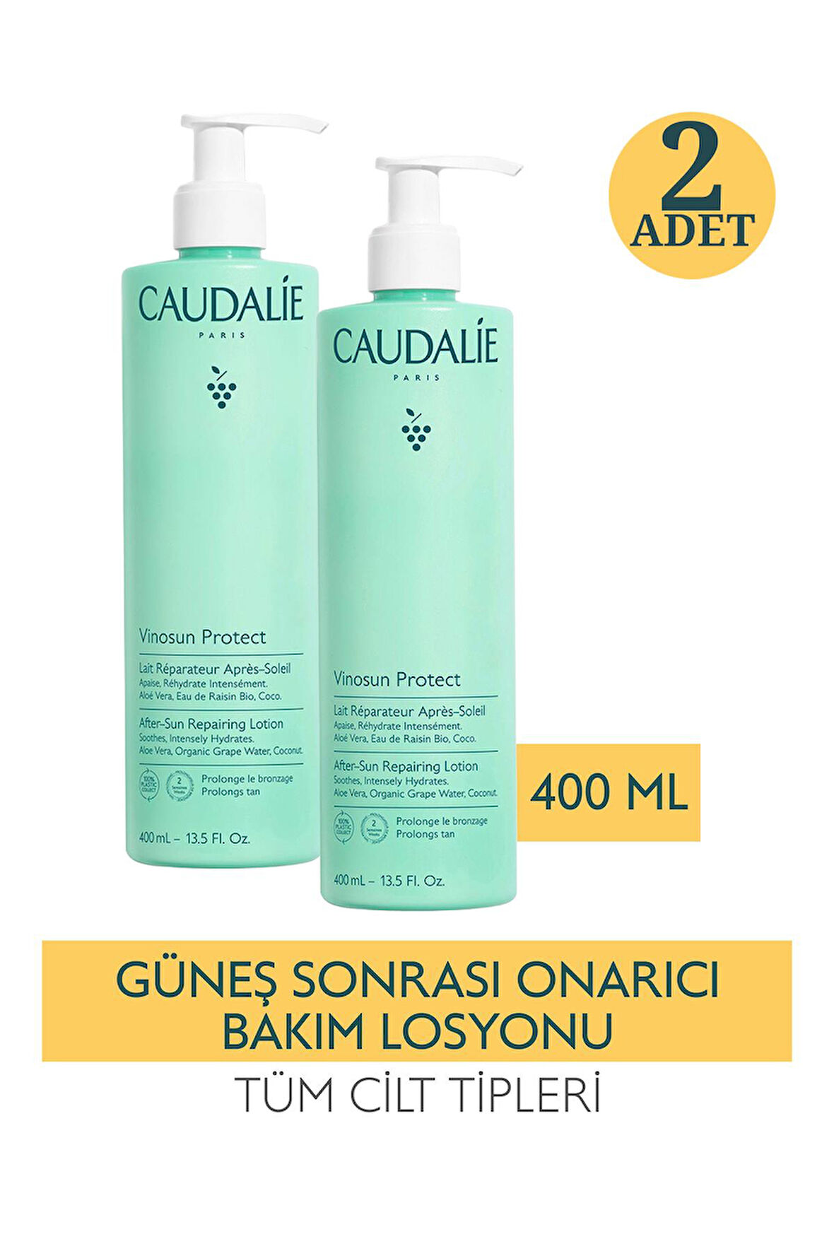 Caudalie Vinosun After Sun Repairing Lotion 400 ml 2 Adet