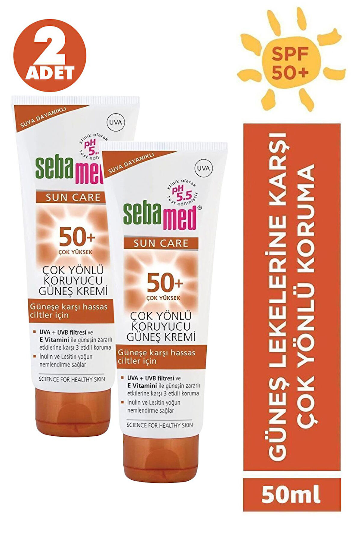 Sebamed Sun Care Çok Yönlü Güneş Kremi SPF50 50 ml 2 Adet