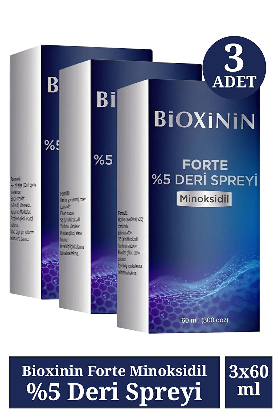 Bioxinin Forte Minoksidil %5 Deri Spreyi 60 Ml 3 Adet