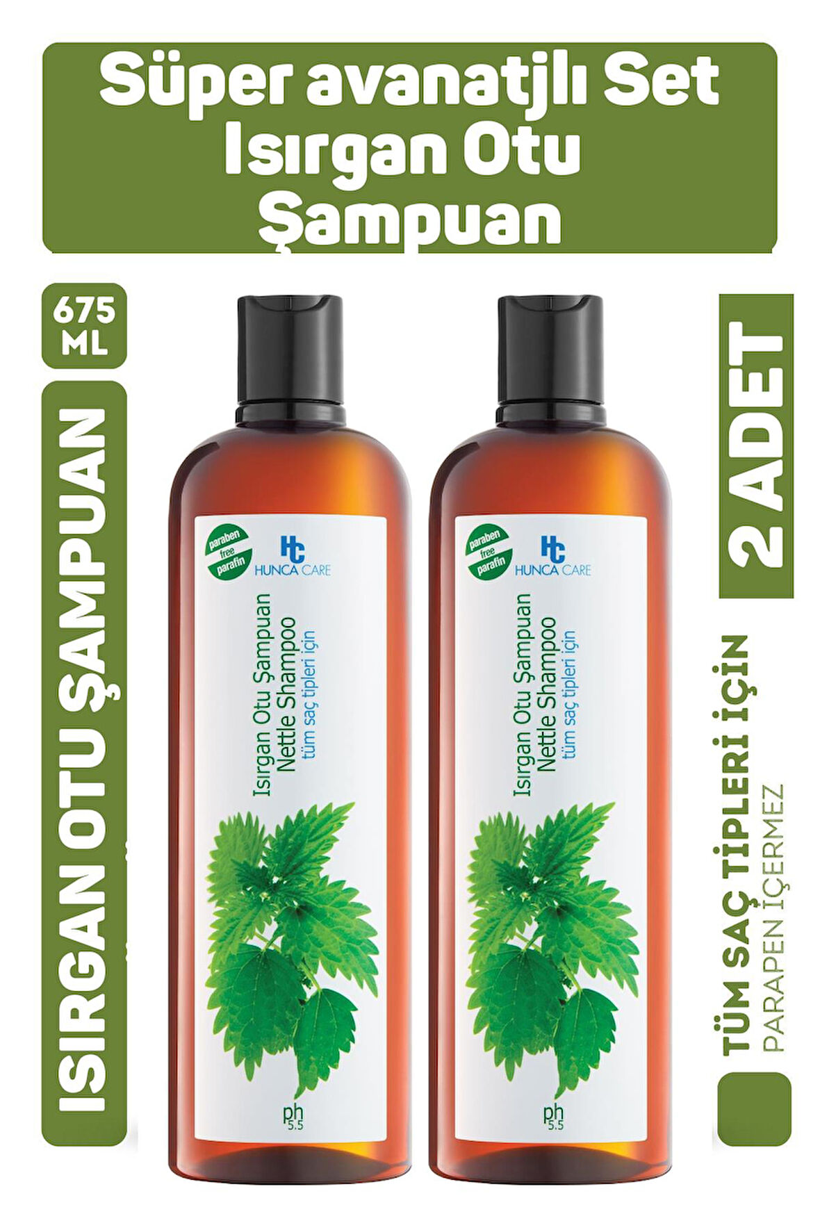 Hunca Care Isırgan Otlu Şampuan Tüm Saçlar İçin 700 gr 2 Adet
