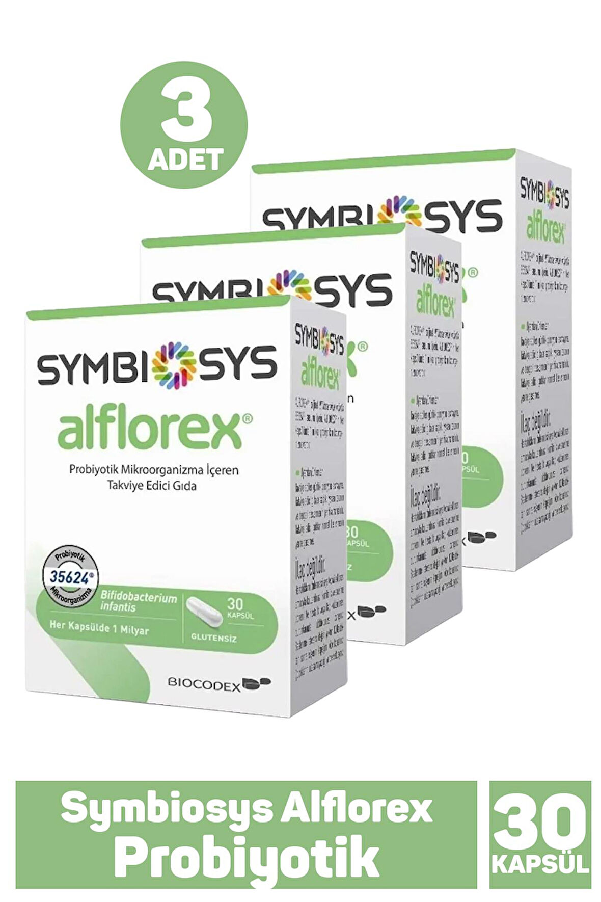 Symbiosys Alflorex Probiyotik 30 Kapsül 3 Adet