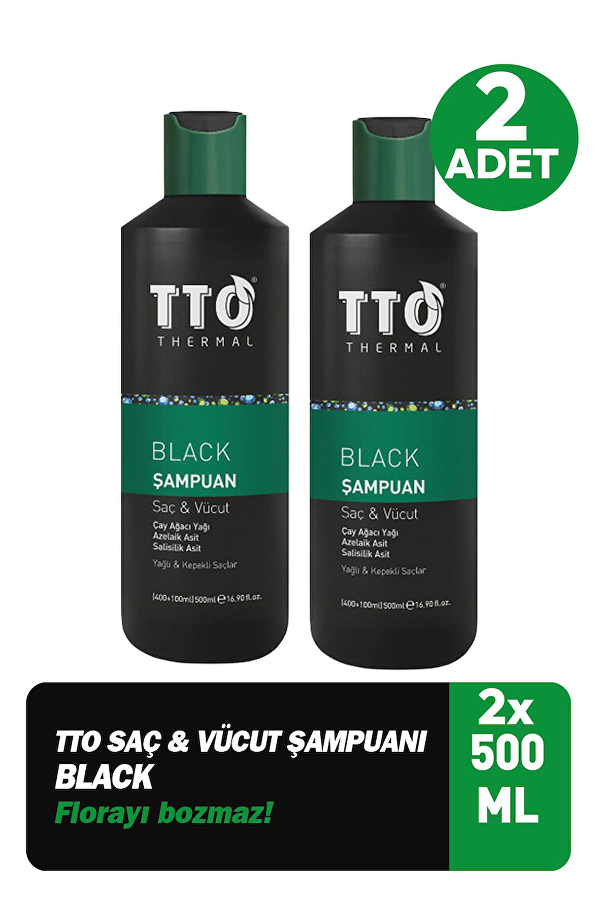 Tto Black Saç ve Vücut Şampuanı 400+100 ml 2 Adet