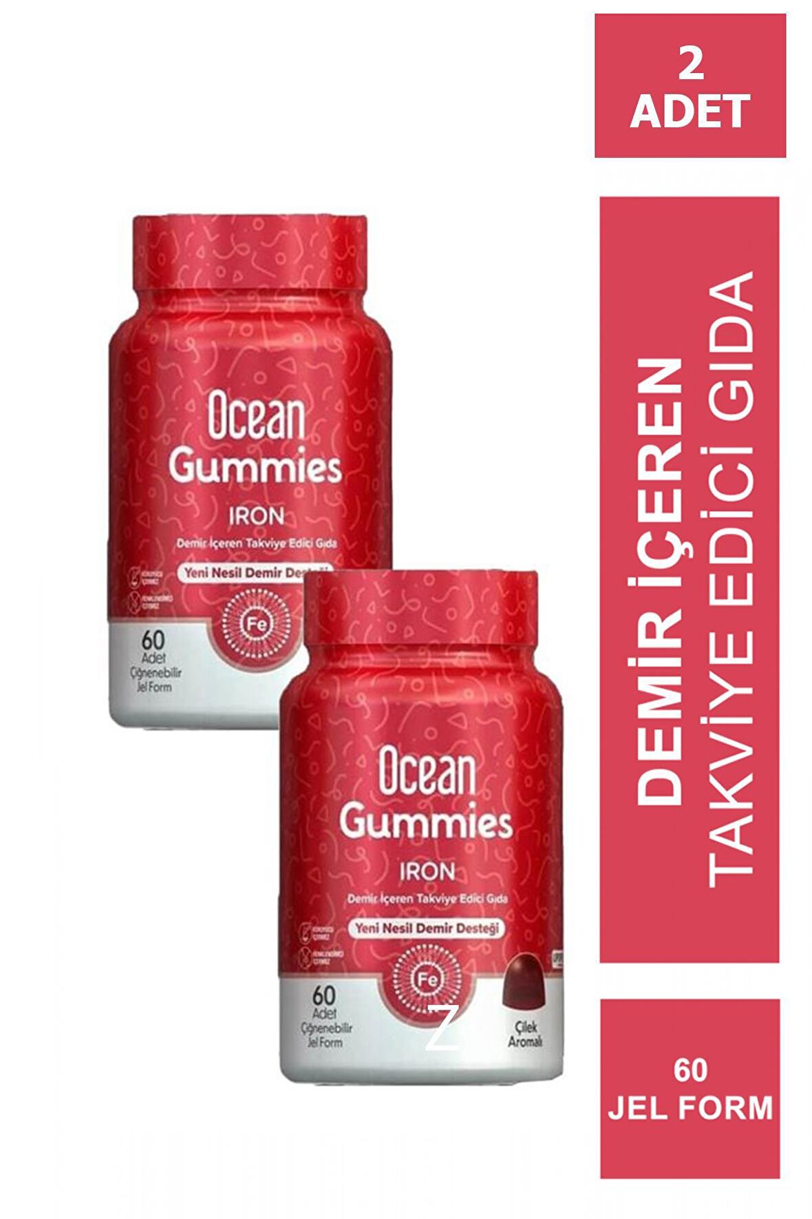 Ocean Gummies İron 60 Çiğneme Formu X 2 ADET