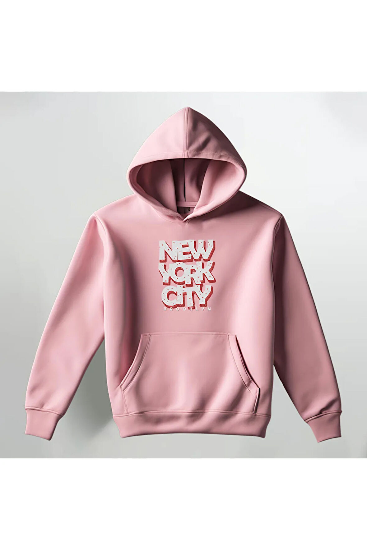 New York City NYC Kapüşonlu Sweatshirt Hoodie Kalın Kumaş 3 İplik Şardonlu