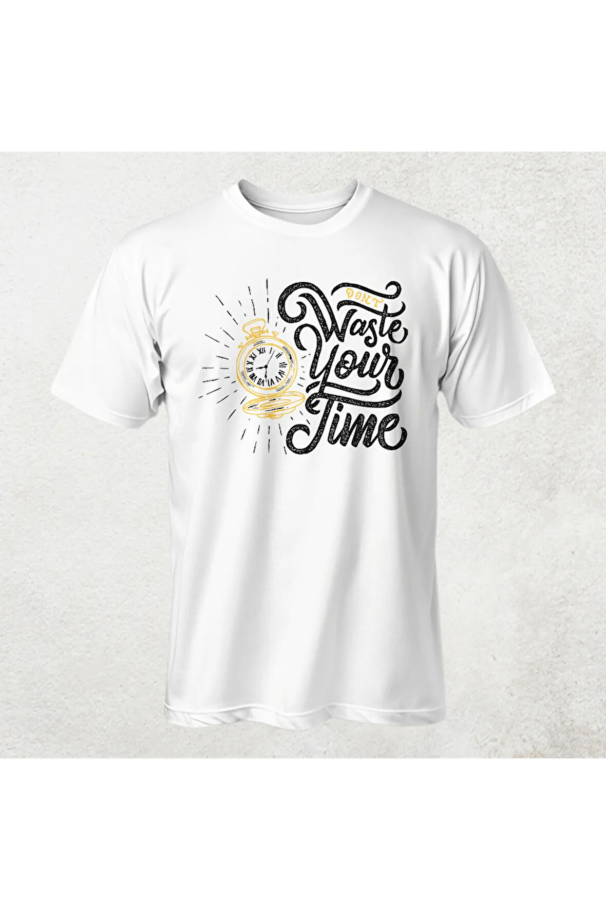 Don't Waste Your Time Unisex Yarım Kollu Bisiklet Yaka %100 Pamuk Oversize T-shirt