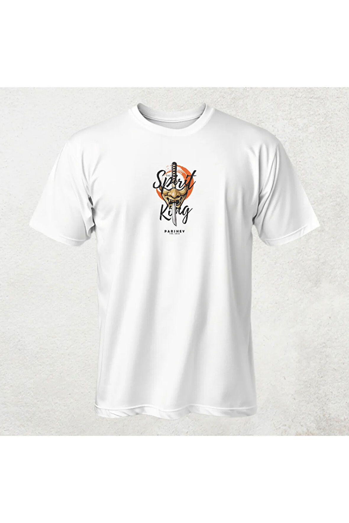 Spirit King Desenli Unisex Yarım Kollu Bisiklet Yaka %100 Pamuk Oversize T-shirt
