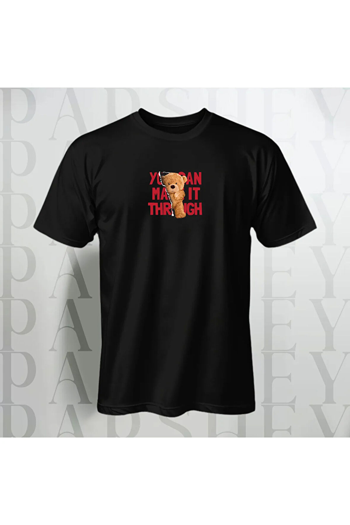 You Can May it Through Unisex Yarım Kollu Bisiklet Yaka %100 Pamuk Oversize T-shirt