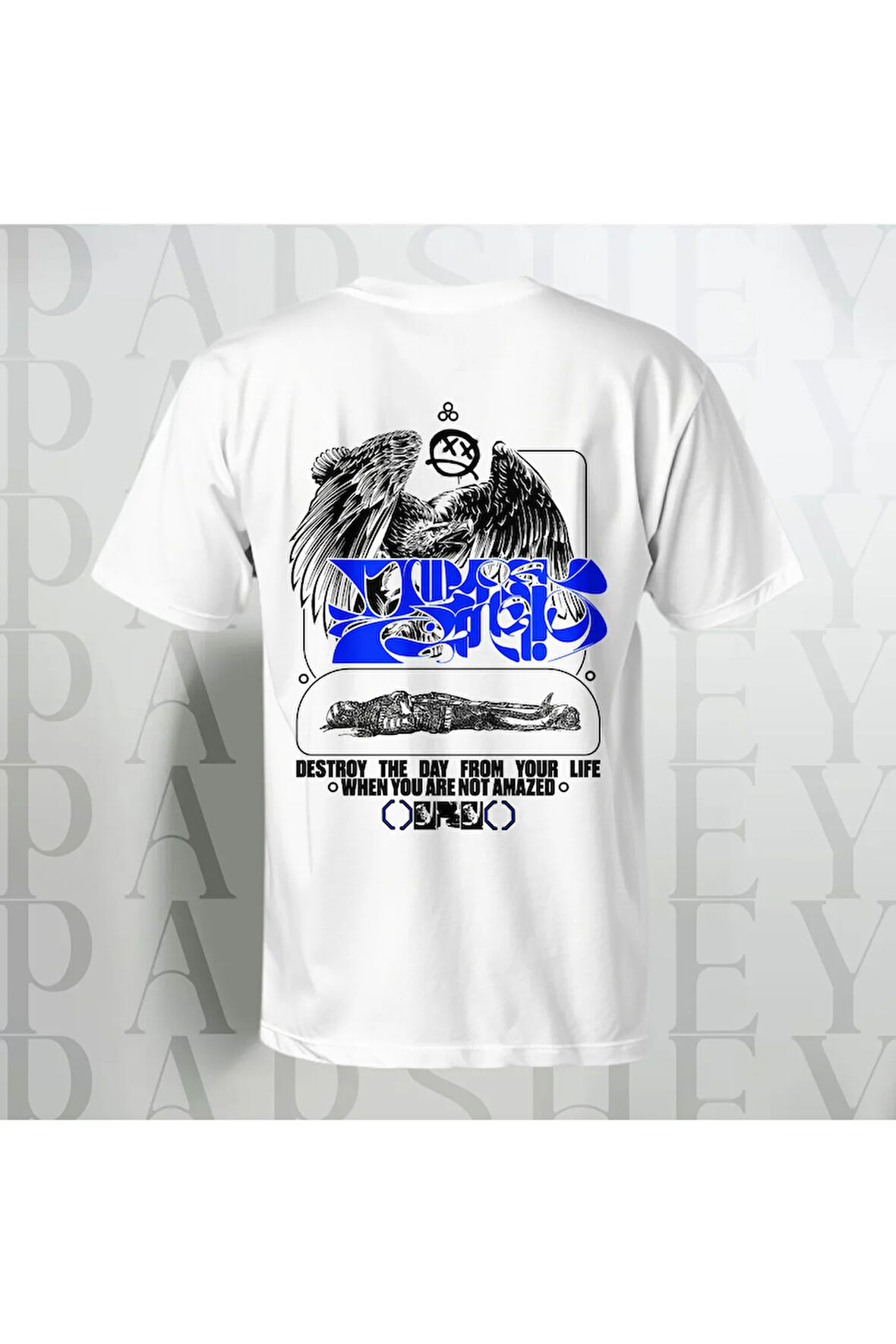 Destroy The Day Unisex Yarım Kollu Bisiklet Yaka %100 Pamuk Oversize T-shirt