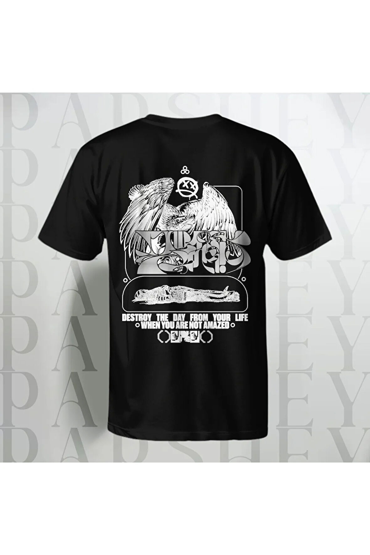 Destroy The Day Unisex Yarım Kollu Bisiklet Yaka %100 Pamuk Oversize T-shirt