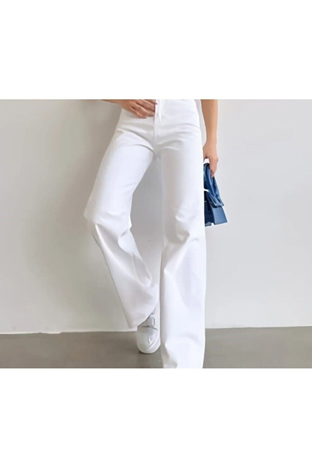 2020 Kadın Likrasız Palazzo Jeans Kot Denim Pantolon