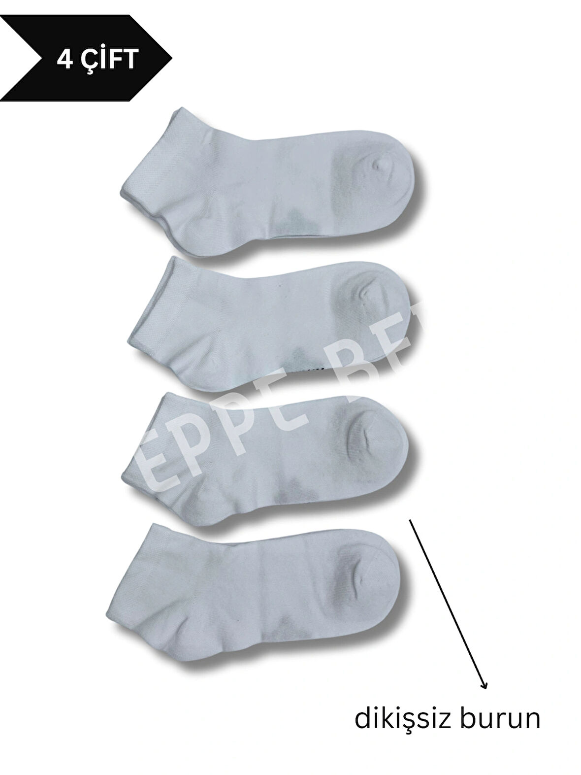 4 Çift UNISEX Dikişsiz Soft Cotton Patik Çorap
