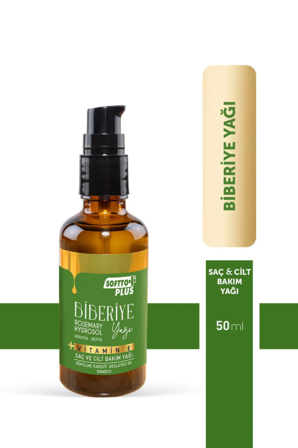 Biberiye Rosemary Hydrosol Yağı 50 ml - Keratin, Biotin & Vitamin E ile Saç Uzatma ve Onarım