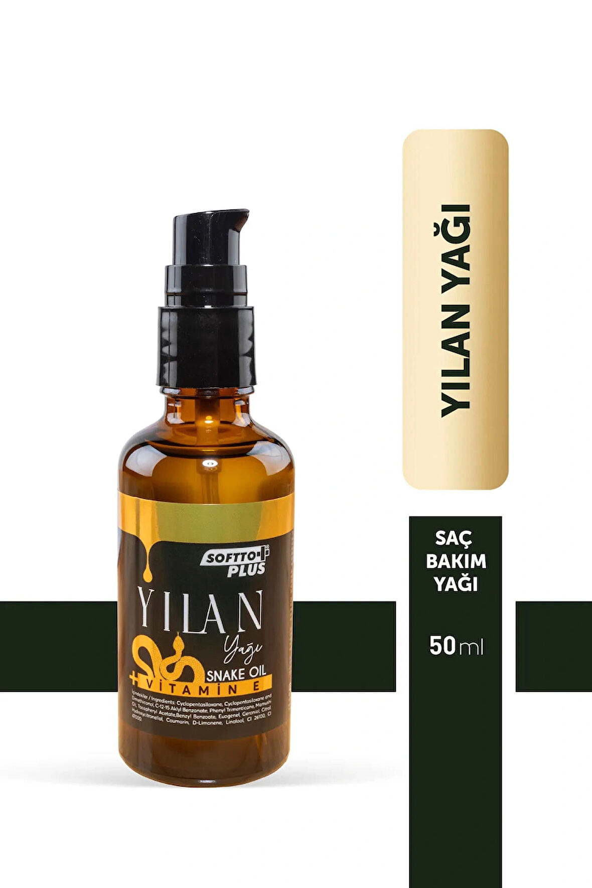 Yılan Yağı + Vitamin E 50 ml - Saç Dökülmesine Karşı, Sağlıklı ve Parlak Saçlar Için