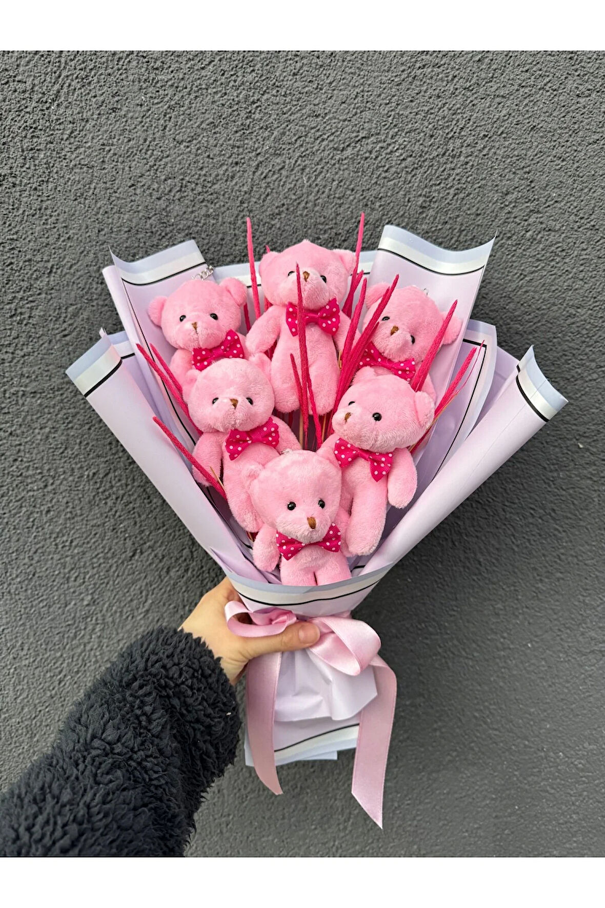 Ayıcık Buketi, Pembe Ayıcık Buketi,Kadınlar Günü Hediyesi,Sevgiliye Hediye,Doğum Günü