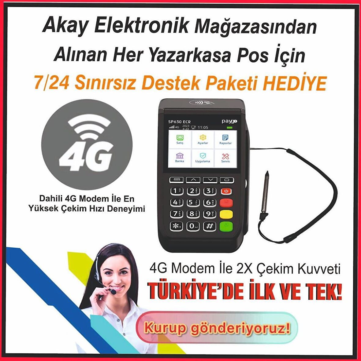 paygo 4G YENİ MODEL Temassız, Dokunmatik Yazarkasa Pos Mobil *(YAZAR KASA POS CİHAZI)
